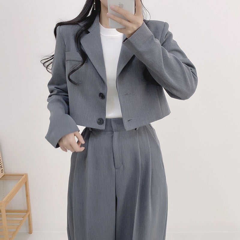 Minimalist french collar jacket And pants