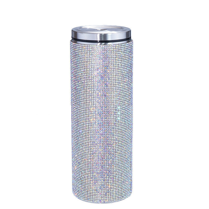 Stainless steel cup with straw