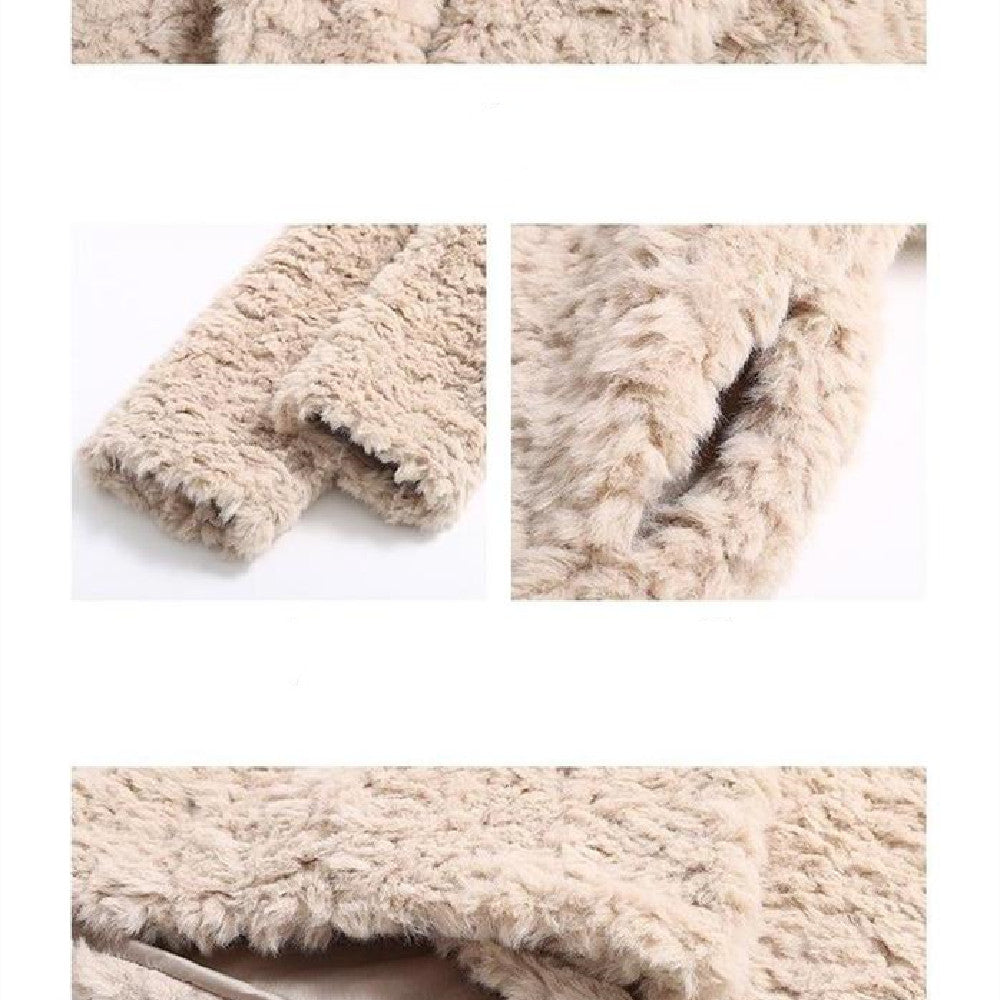 Versatile coat thickened plush long