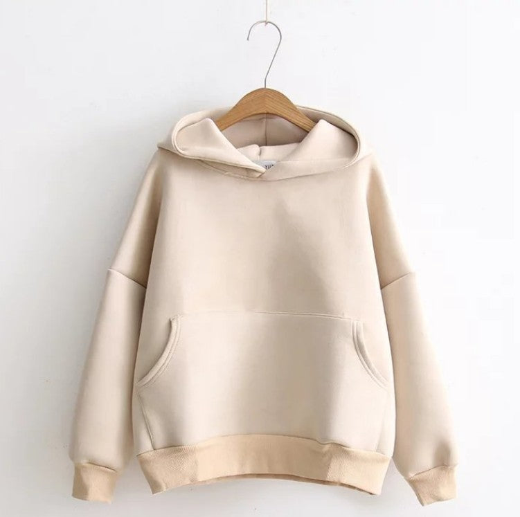 Suede sweatshirt hoodie