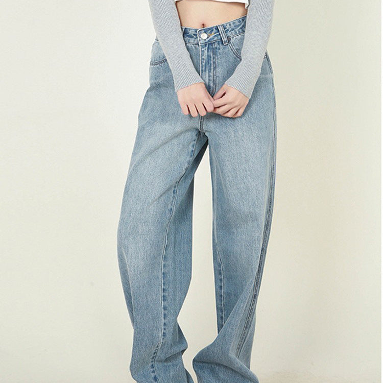 High waist loose daddy denim trousers