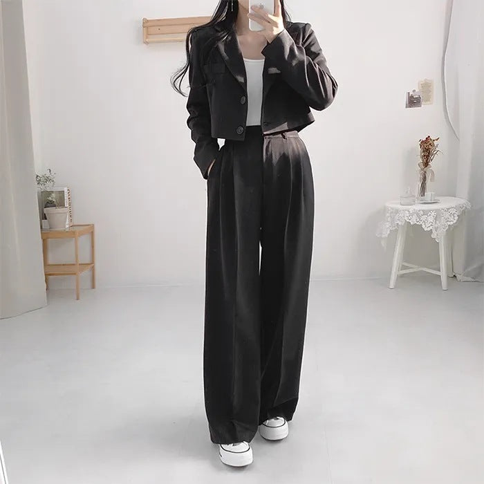 Minimalist french collar jacket And pants