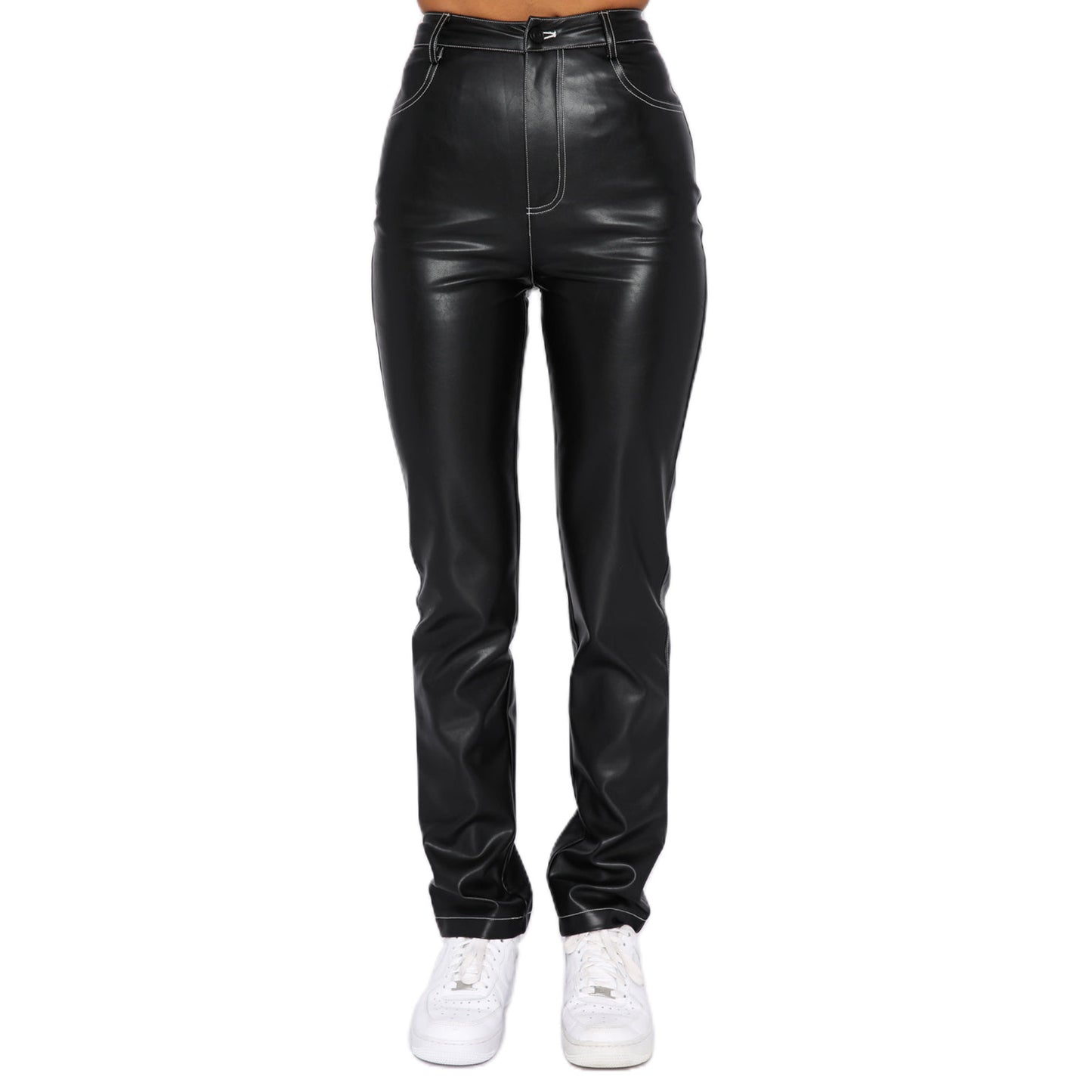 High elasticity PU leather pants