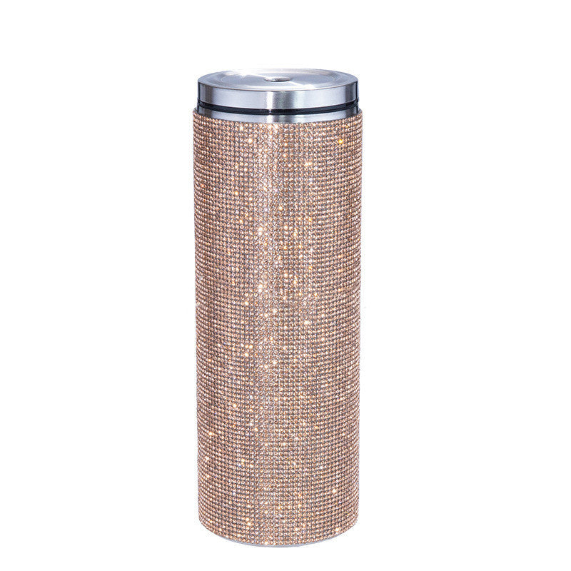 Stainless steel cup with straw