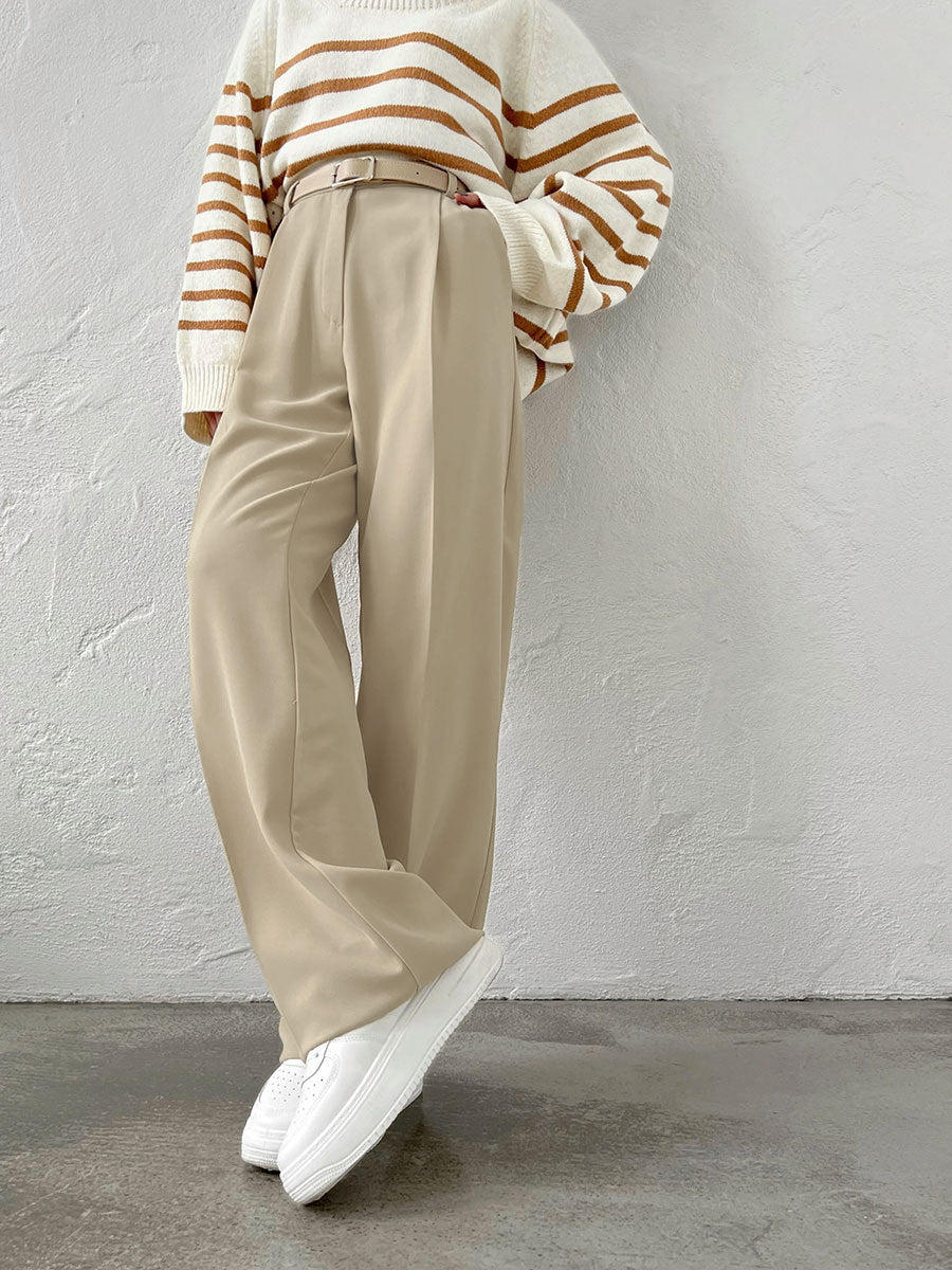 Temperament loose straight trousers