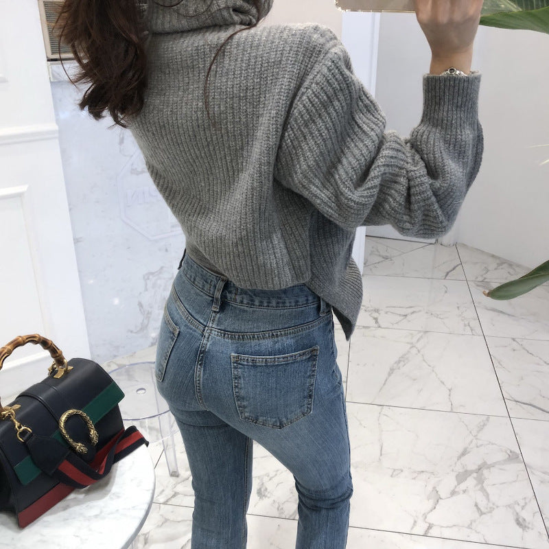 Cutout knit sweater