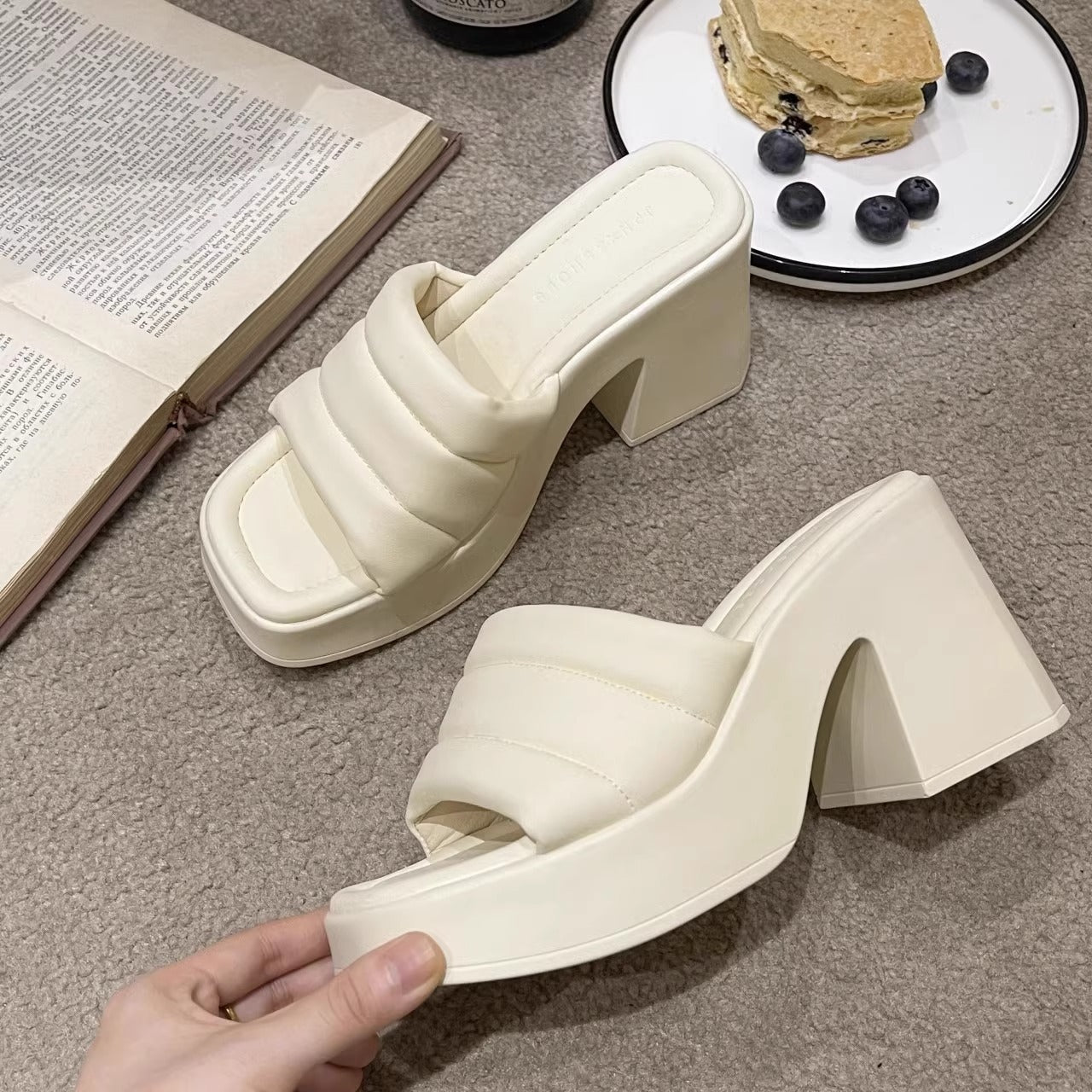 High heel chunky sandals