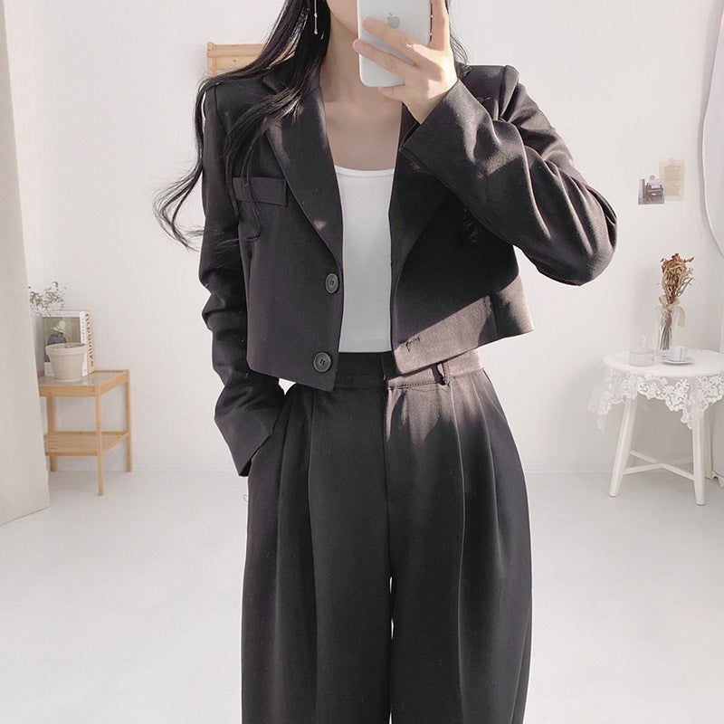 Minimalist french collar jacket And pants