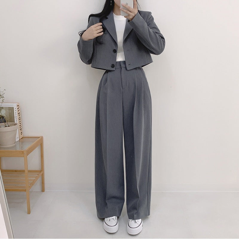 Minimalist french collar jacket And pants