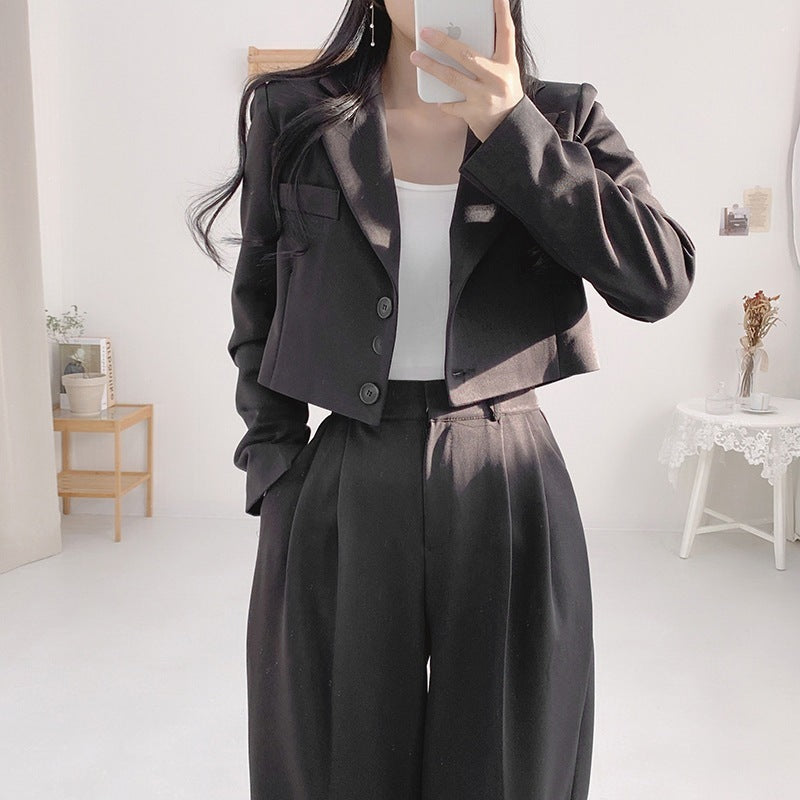 Minimalist french collar jacket And pants