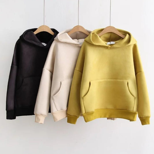 Suede sweatshirt hoodie