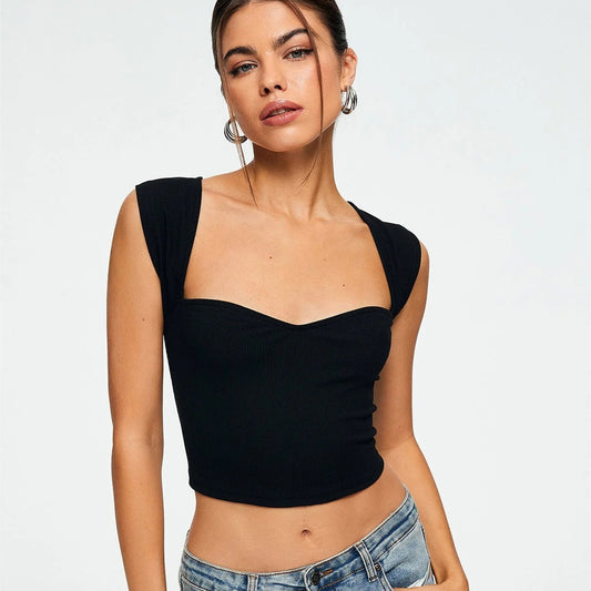 Crop top ribbed sleeveless