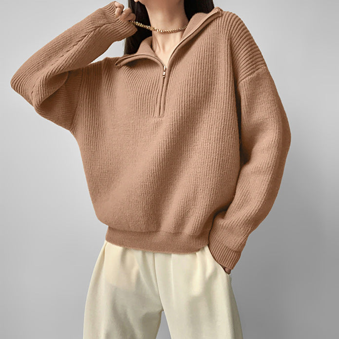 Idle style zip pullover