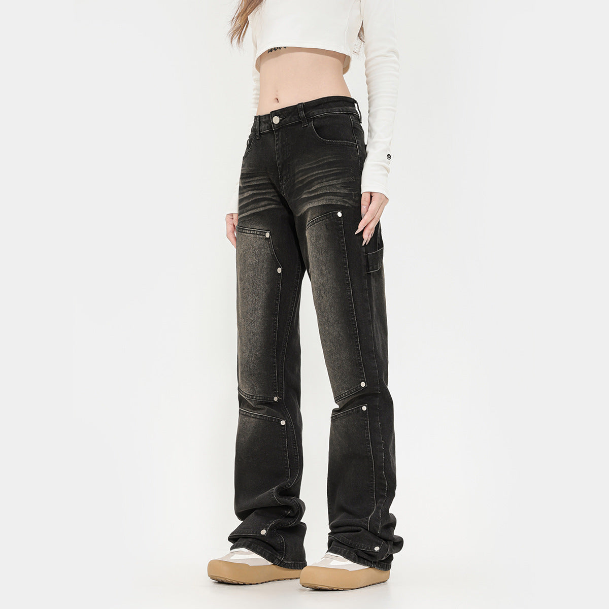 Washed high street vintage jeans