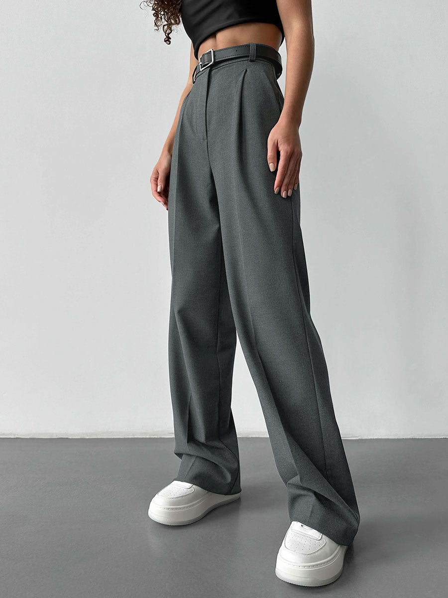 Temperament loose straight trousers