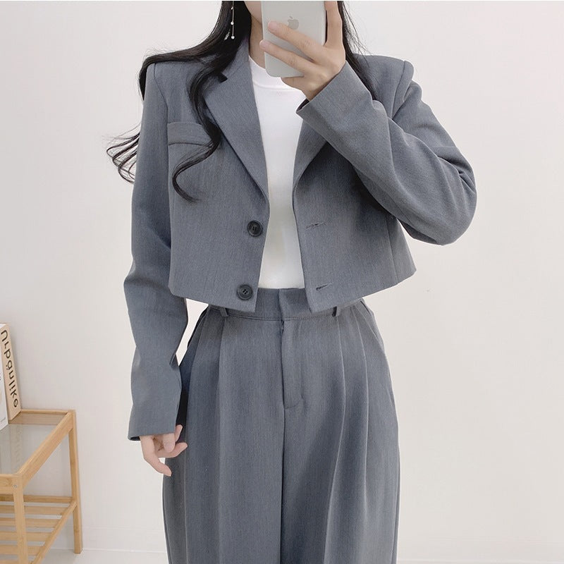 Minimalist french collar jacket And pants