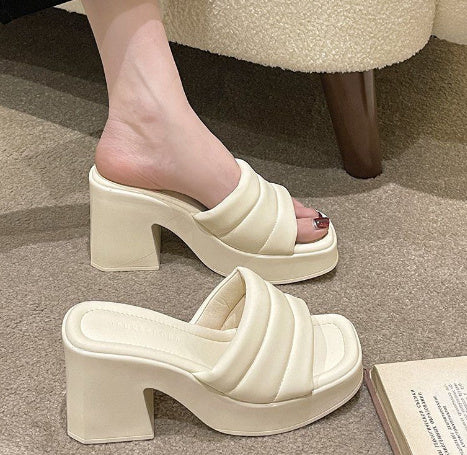 High heel chunky sandals